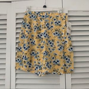 Vintage Yellow and Blue Floral Skort